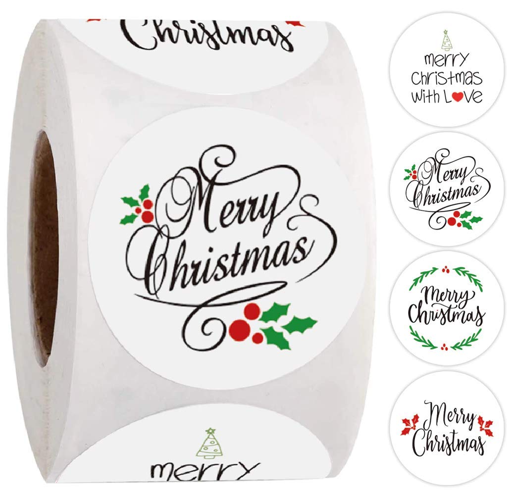 EliteKoopers 25mm Christmas Stickers Presents Cards Gifts Merry Xmas Stocking Labels