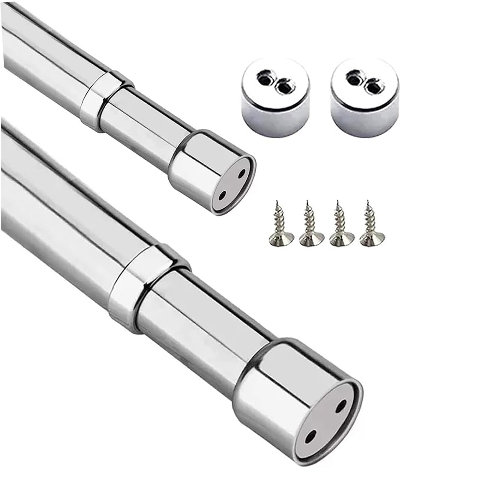 Collarín de eje para guía lineal, Barra De Armario Ajustable Acero Inoxidable 2 Piezas 24-210 cm(60~100cm/23.6~39.4in)