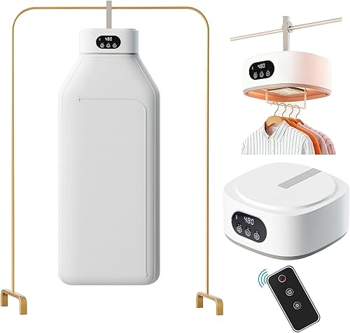 Secador de Ropa Portátil, Secado Rápido y Silencioso - Mini Secadora Eléctrica para Ropa y Lavandería para Apartamento, Viaje y RV, con Temporizador
