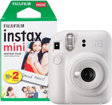 Fujifilm Instax Mini 12 Instant Camera with 20 Pack Clay White