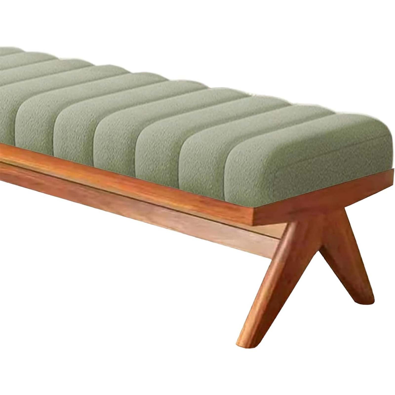 Indoor Bench Cushion - 120cm/150cm/80cm/90cm x 40cm/30cm 2/3 seater Rectangle Bench Seat Pad for Bay Windows, Garden Patio, Long Chairs & Porch Furniture with Zipper,Matcha Green,40x80cm