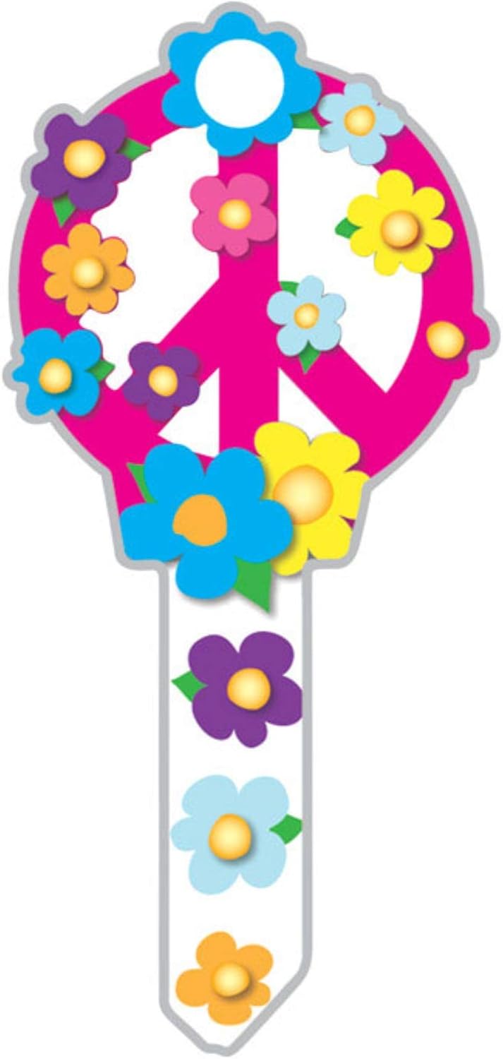 Lucky Line Key Shapes, PEACE SIGN, House Key Blank, KW1/11, 1 Key (B104K)