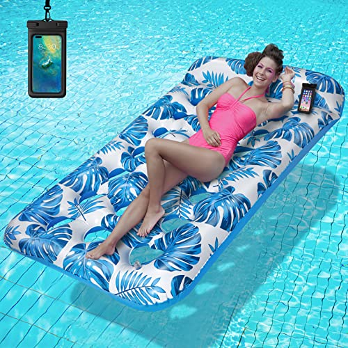 Inflatable Pool Floats Raft,Tanning Pool,73" X 34" Oversized Pool Raft Lounger With Headrest For Adults, Contoured Lounger For Cooling Pool Rafting, Suitable For Pool Parties, Lakes, Summer Beaches #TOP14