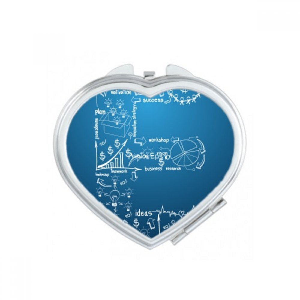 Miroir de poche illustration courbe de données pour retouche maquillage nomade