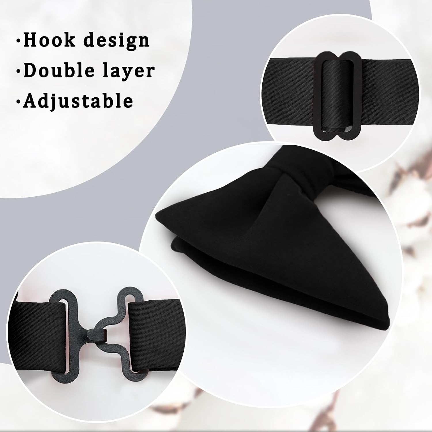 Luckyvestir Bow Ties for Men, Oversized Black Bow Tie Mens Bow Ties Velvet Bowties for Tuxedo Wedding