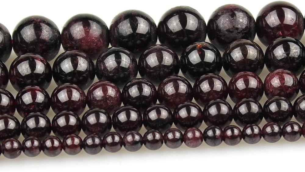 MJDCB Natural Stone Beads Garnet Round Loose Beads for Jewelry Making DIY Bracelet Necklace (6mm) - Image 3