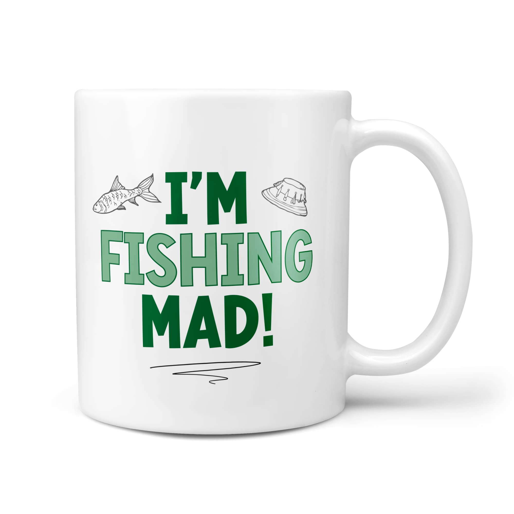 TeHeGifts I'm Fishing Mad Funny Novelty Gifts for Fisherman Fisherthem Fisher Dad Grandad 10oz Gift Mug
