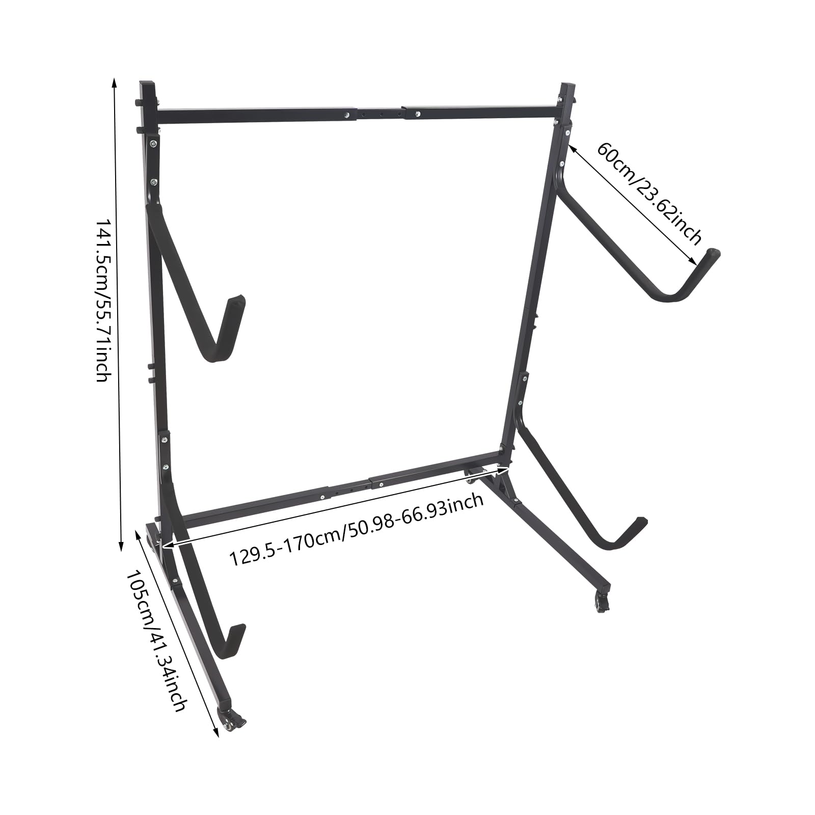 MEIWAIZX Freestanding Kayak Storage Rack, 275lbs 2 Tiers Heavy Duty Kayak Storage Stand with Lockable Wheels Wide Adjustable, Kayak Stand for Small Canoes, Wakeboard, Surfboards