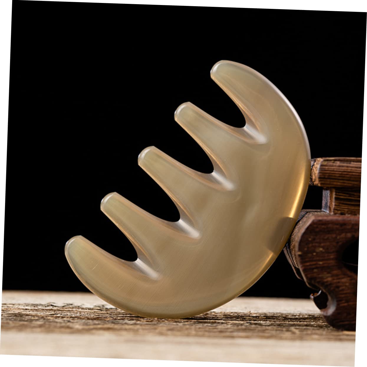 Healvian 5piezas Masajeador De Cabelludo De Cuerno De Buey Peine Guasha Para Alivio De Estrés Masaje Relajante Para Cabeza y Cuello Herramienta De Bienestar Portátil