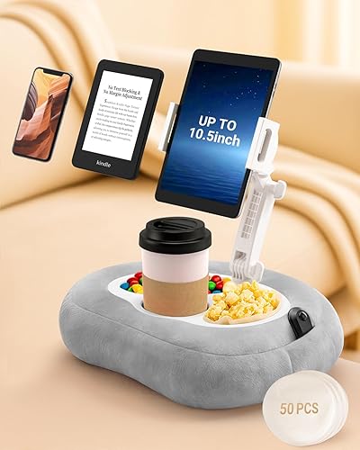 Soporte de almohada Kindle para cama, soporte ajustable para tableta y teléfono para iPad, Kindle, sofá, soporte para aperitivos y bebidas, 50