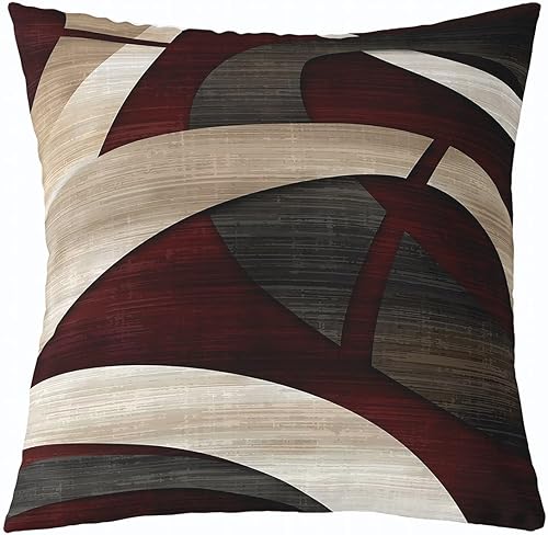 Funda de cojín con diseño de rayas abstractas, diseño de círculos geométricos vintage, funda de cojín decorativa para adolescentes, hombres y