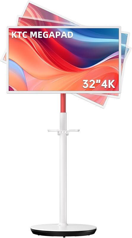 MEGAPAD 32" 4K UHD Smart Portable TV, Touch Screen Monitor, A32Q7 Pro | Google EDLA Certified, 8G RAM+128G Storage, 9500mAh Battery, Dual 6W Speakers, Full Swivel Rotation, Remote Control,