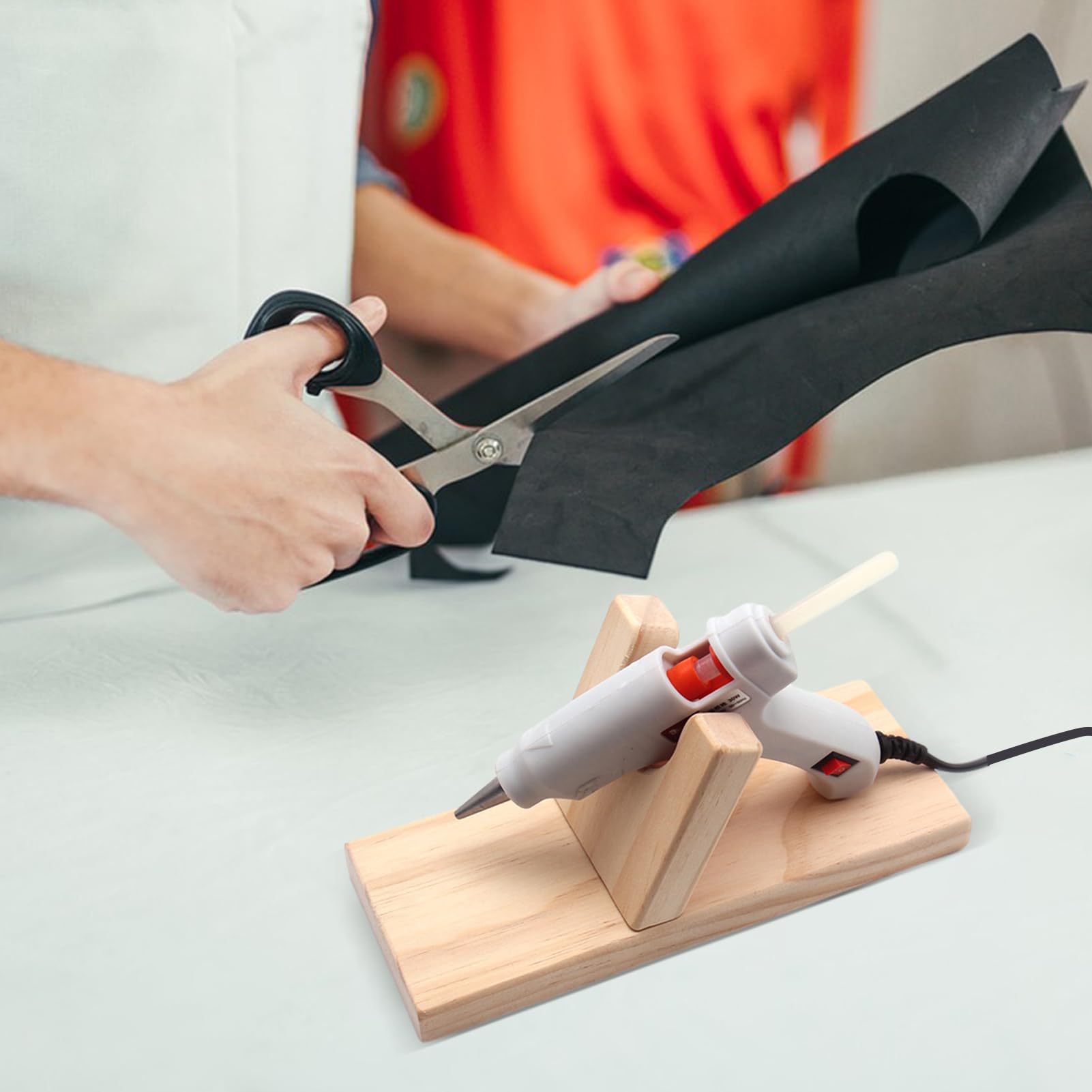 Supporto per pistola per colla | Rack per penna per colla calda resistente al calore | Porta pistola per colla a caldo in legno | Sturdy Glue Stand per lo sviluppo, bricola