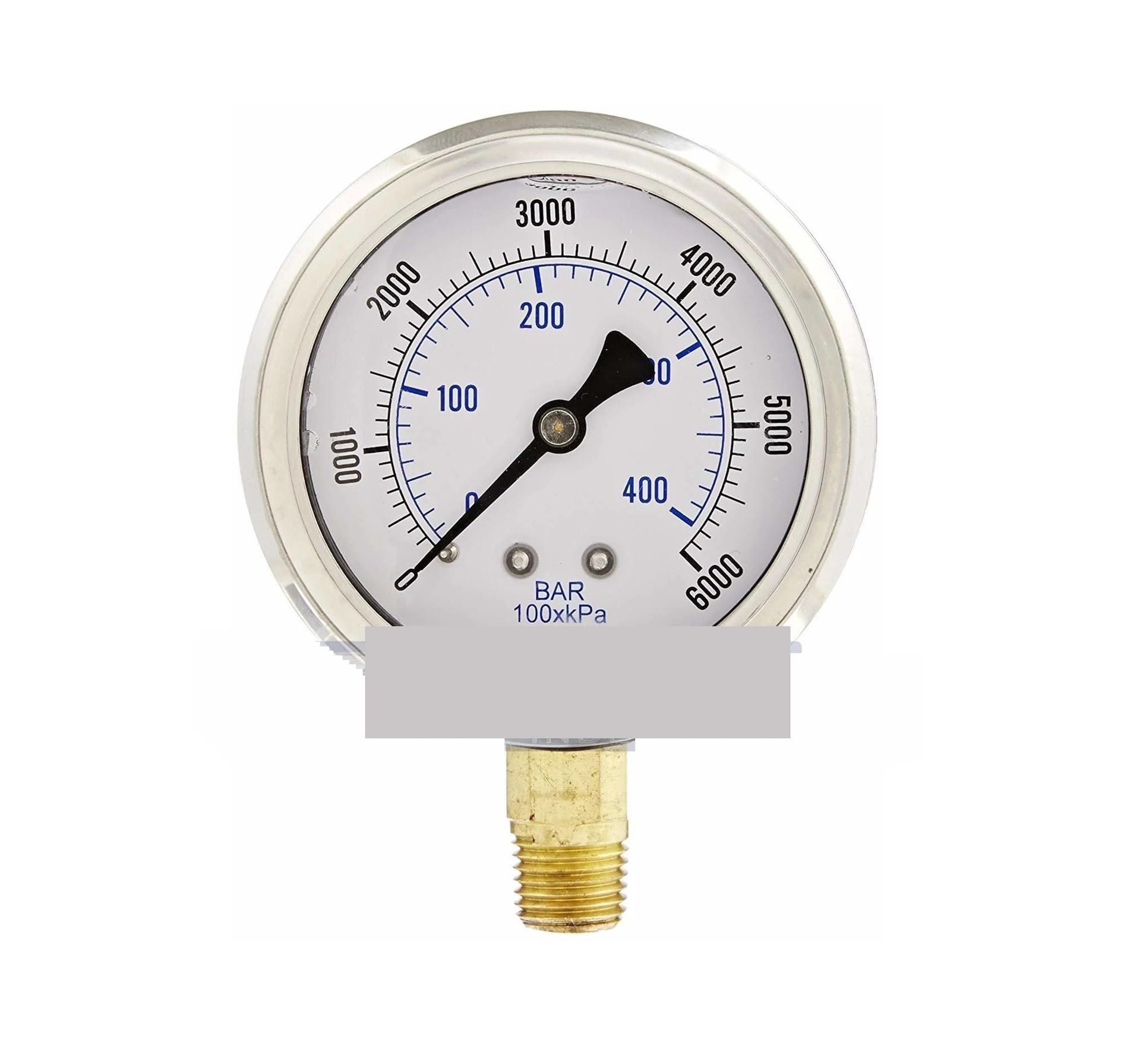 Mesure de pression 0-6000 PSI pour installations WOG avec cadran 2.5 pouces - 2