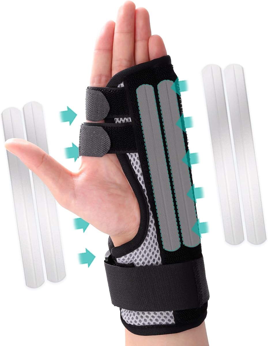 lefeke Férula de dedo en gatillo, soporte para dedos múltiples para dedos medio, índice, meñique o anular, soporte de mano con soporte para dedos, inmovilizador de enderezamiento para dedos rotos, artritis, contracturas