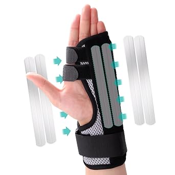 lefeke Trigger Finger Splint ، Multi Finger Brace for Middle ، Index ، Pinky ، أو Ring Fingers ، Hand Brace with Finger Support ، Straightening Immobilizer for Broken Fingers ، Arthritis ، Contractures   