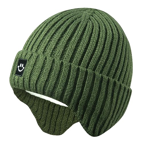 Image of MaxNova Baby Winter Hat Toddler Beanie Hat Earflap Knit Cap for Boys Girls 0-8 Years
