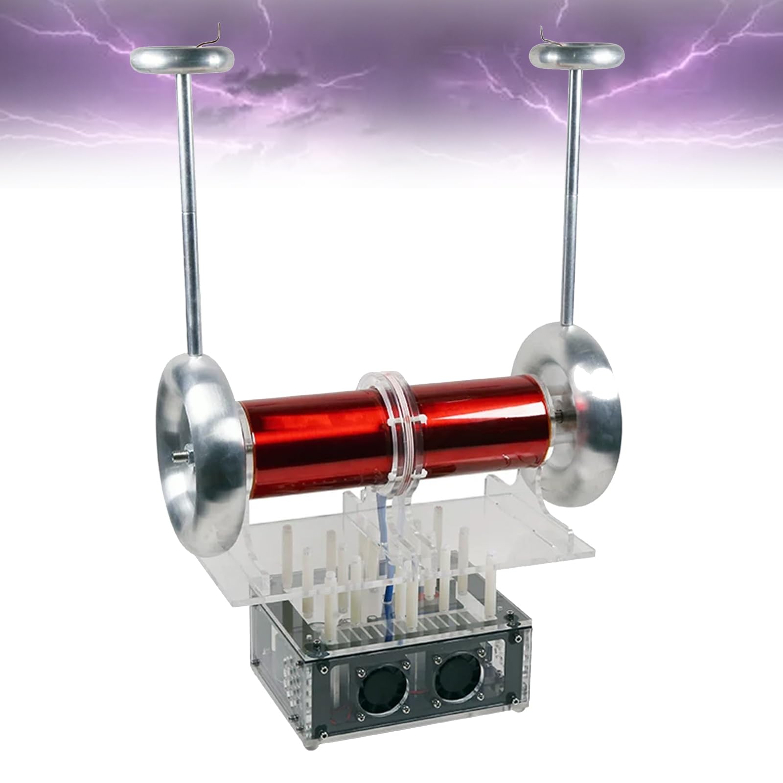 Vila Smo Light Tesla Coil Music Arc Generator, Bipolar Sstc Desktop, With 3.5Mm Audio Input,15-30Cm Arc Discharge Distance, Quare Wave Music Can Be Input, For Teaching Demonstrations