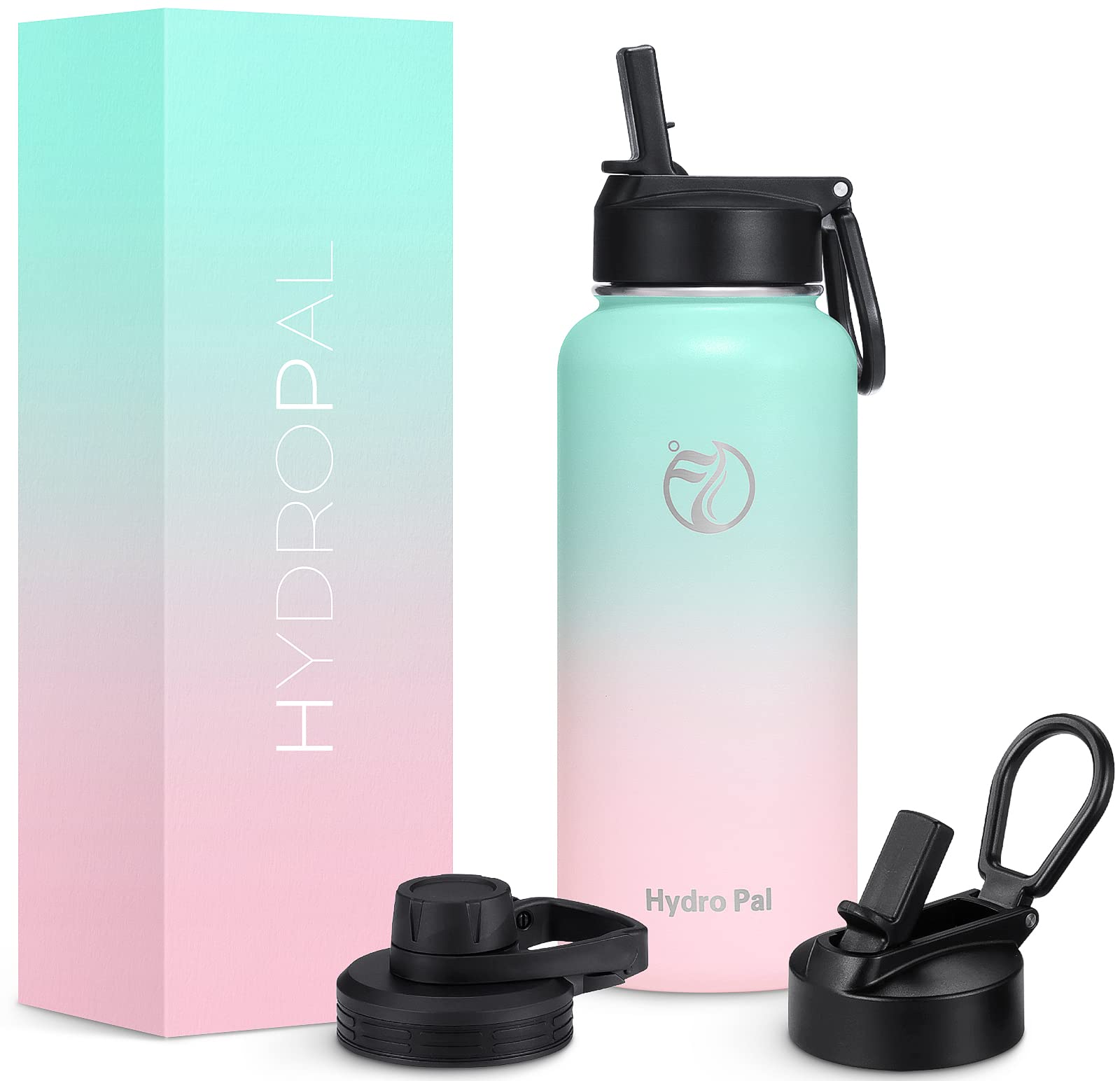 Hydropal Men's Bubble Gum Vacuum Insulated Water Bottle 1000Ml Stainless Steel, Bpa Free, Leakproof, 12H Hot 24H Cold, With Straw & Spout Lids For Travel
