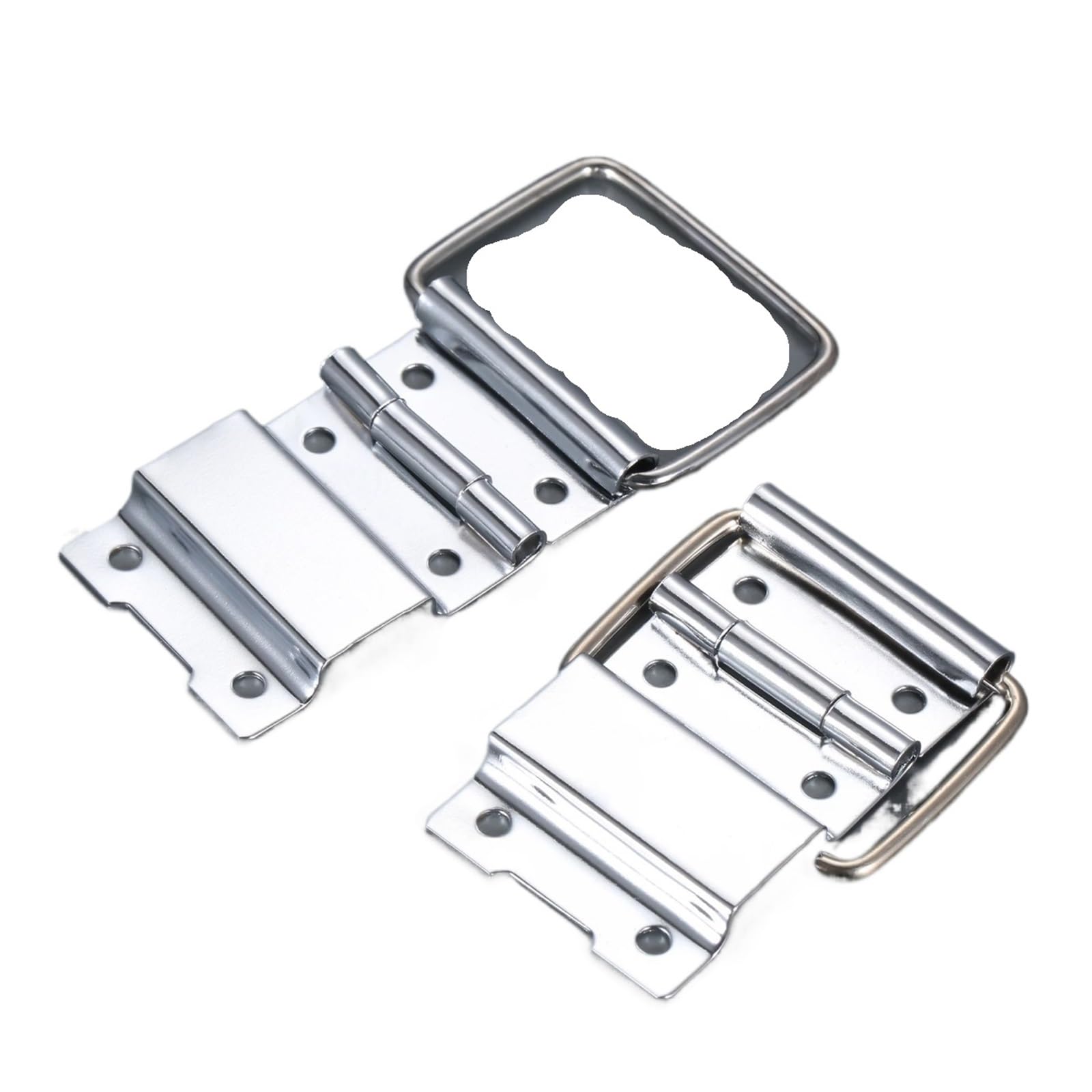 HKVTVCYPYA 10pcs Silver/Black 60 * 35mm 6 Holes Support Hinge W/Ring Metal Flight Case Toolbox for Suitcase Luggage Air Box(Silver)
