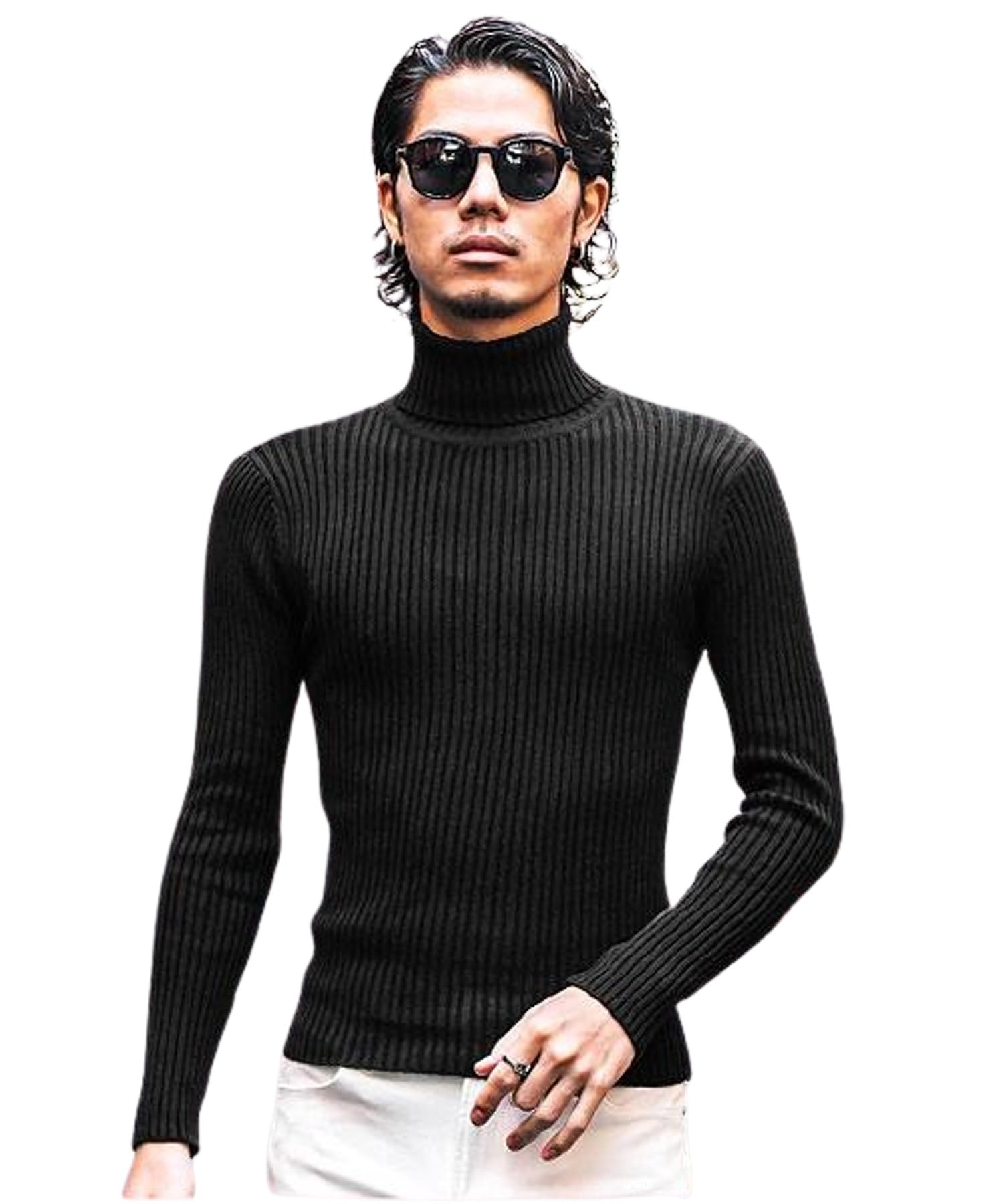 タートルネック ニット セーター Amazon.co.jp: タートルネック ニット セーター メンズ リブ編み