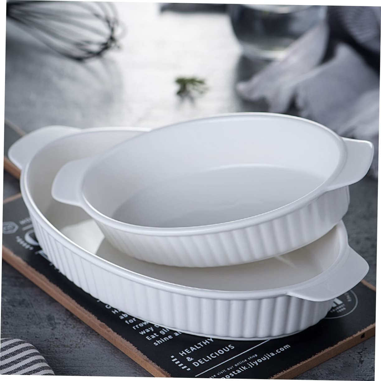 Amphora-backschale Backen Ovale Auflaufform Lasagnepfanne Auflaufformen Backformen Blech Laib Brot Pfanne Küchenwaren Brotbackform Ovale Speiseteller Käse Weiß Keramik Ofen Würze