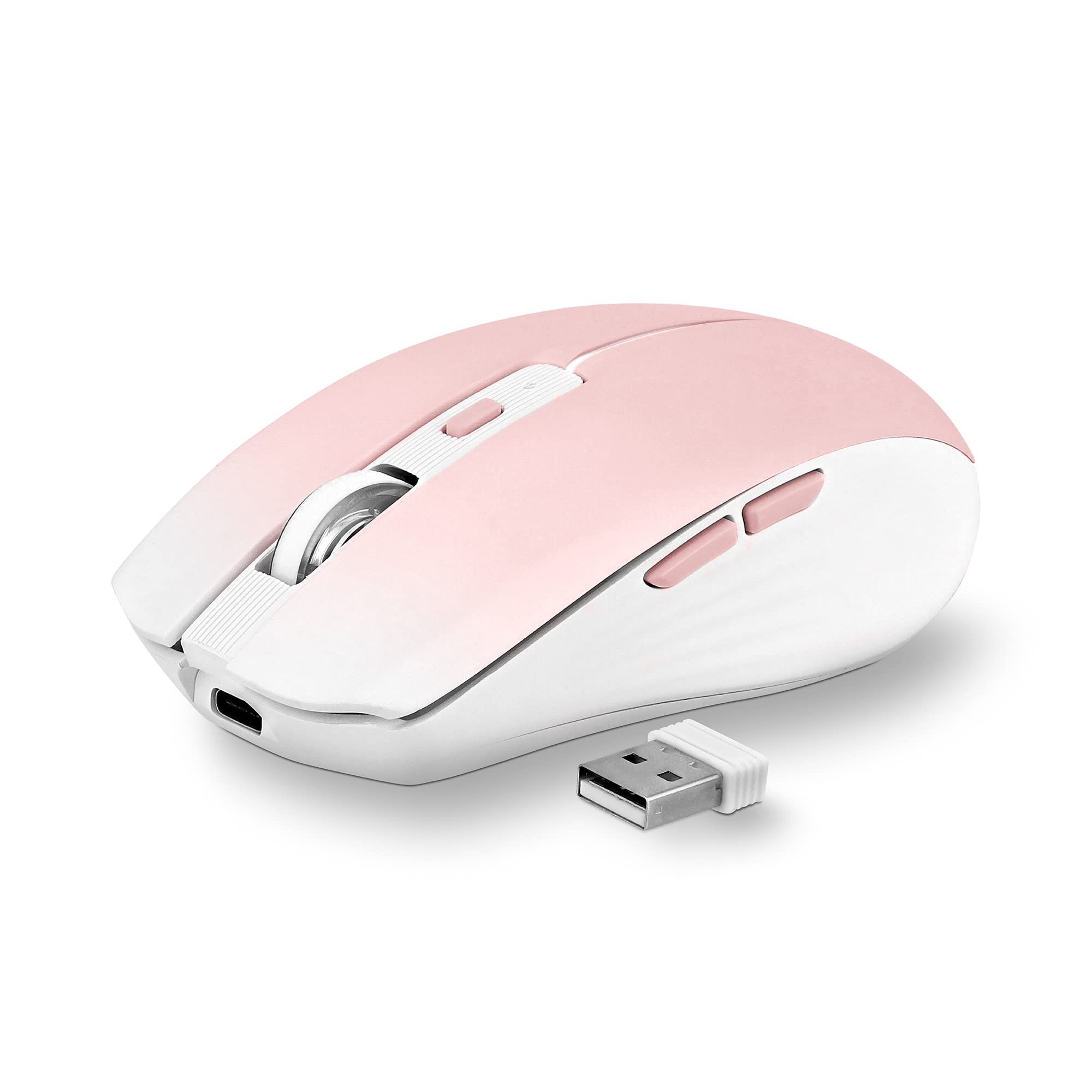T'NB Wireless Mouse, Fashionable Colourful Design, Dual Mode Bluetooth and USB-A, Rechargeable High Autonomy, 1600 DPI Accuracy, 6 Buttons – Pink-picture-20