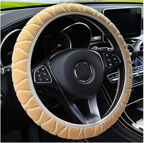 Funda mullida para volante de automóvil, protector cómodo y cálido para decoración de automóvil, fundas universales de 15 pulgadas, accesorios