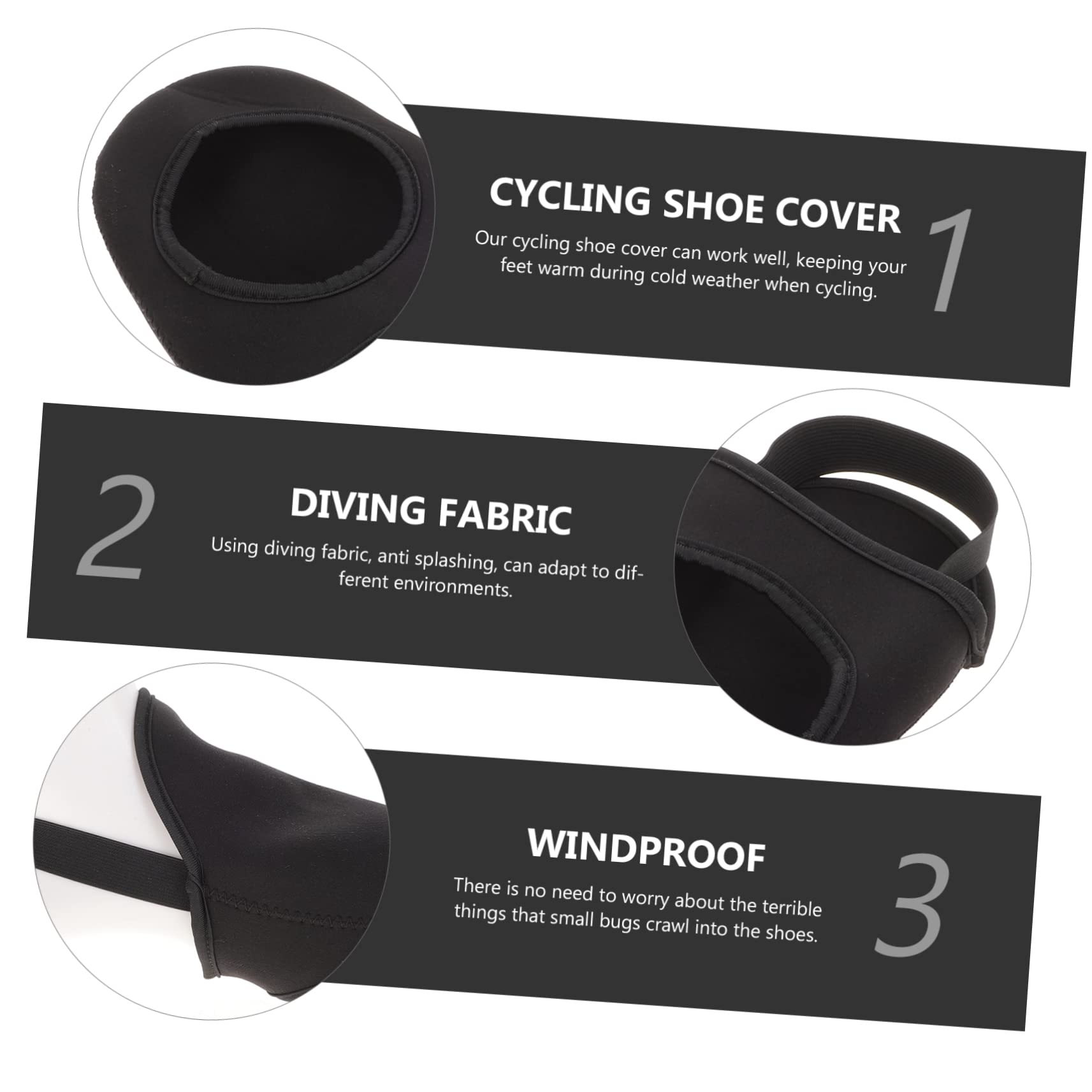 POPETPOP 10 Pièces Couvre-Chaussures De Bowling Couvre-glissières De Semelle De Chaussette Couvre-Chaussures d'hiver Curseurs De Chaussures De Danse Protection Thermique Élastique Black