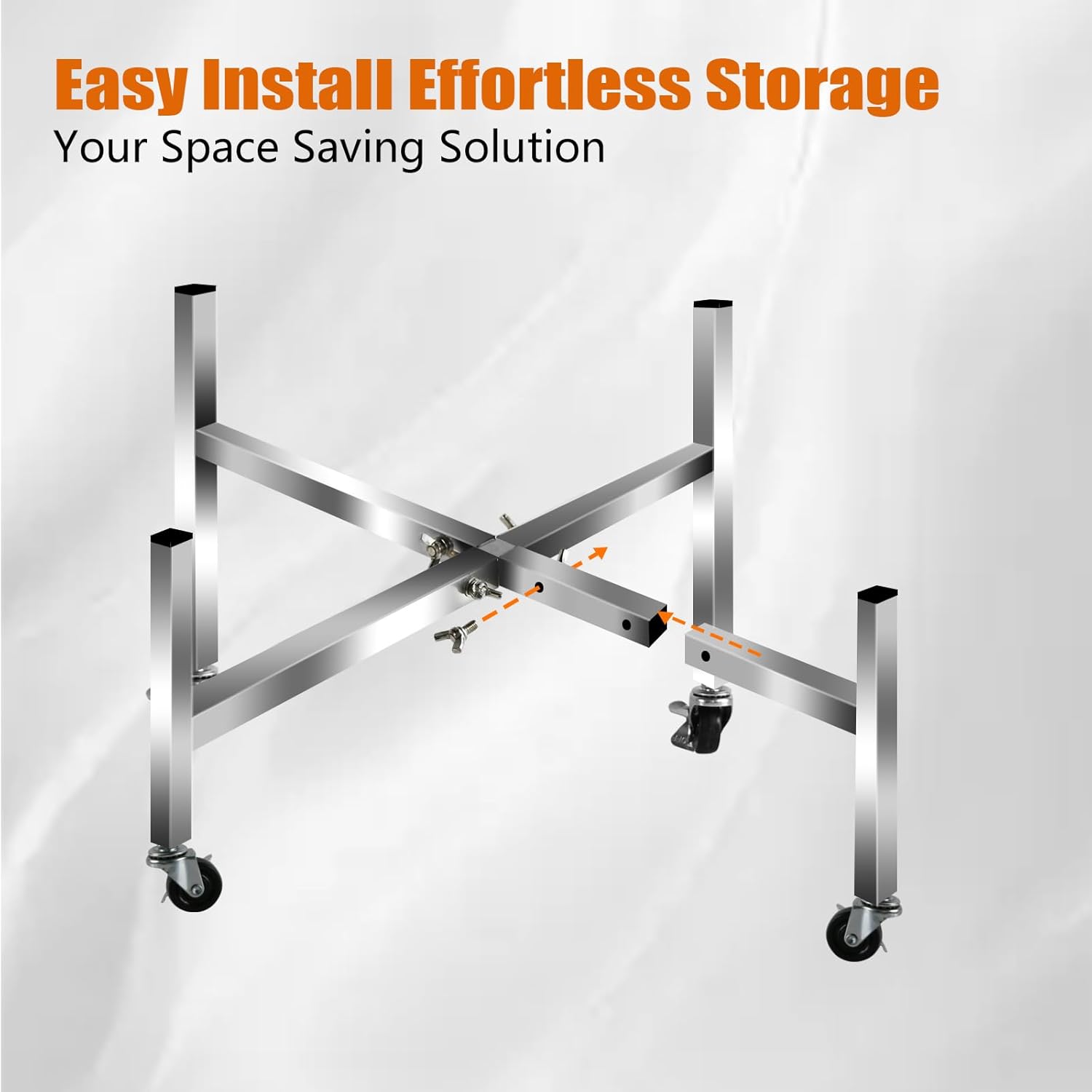 Fire Pit Stand for Solo Stove - Adjustable 15-27" Universal Rolling Stand with 360° Wheels & Locking, Heavy-Duty Rust-Proof Stainless Steel Base for Patio, Deck, Camping, Outdoor