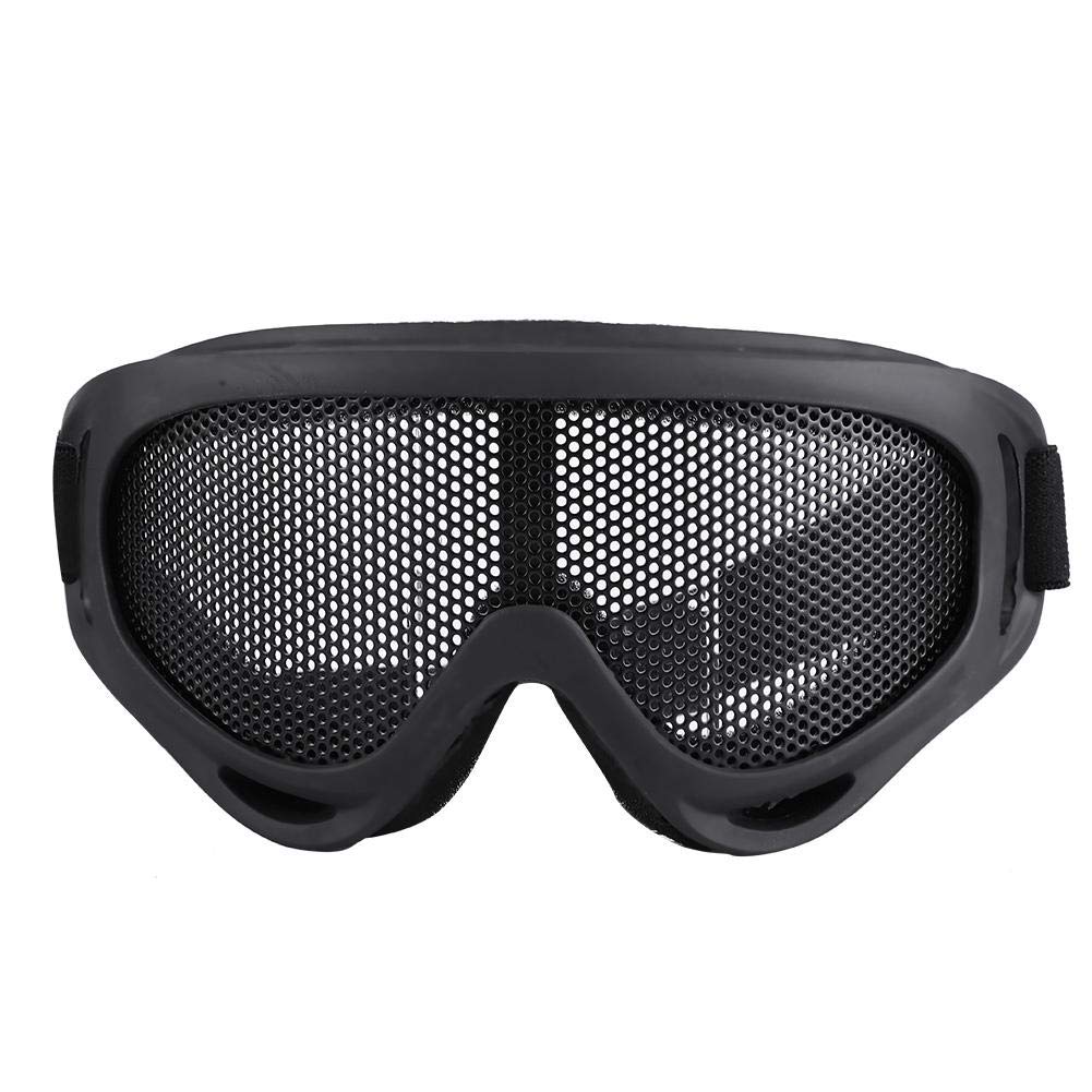 Tbest Airsoft Metal Mesh Goggles Tactical Mesh Goggles Lenti in acciaio Occhiali da sole Mezza viso Copricapi Fascia Googles per il ciclismo all'aperto Running Cam