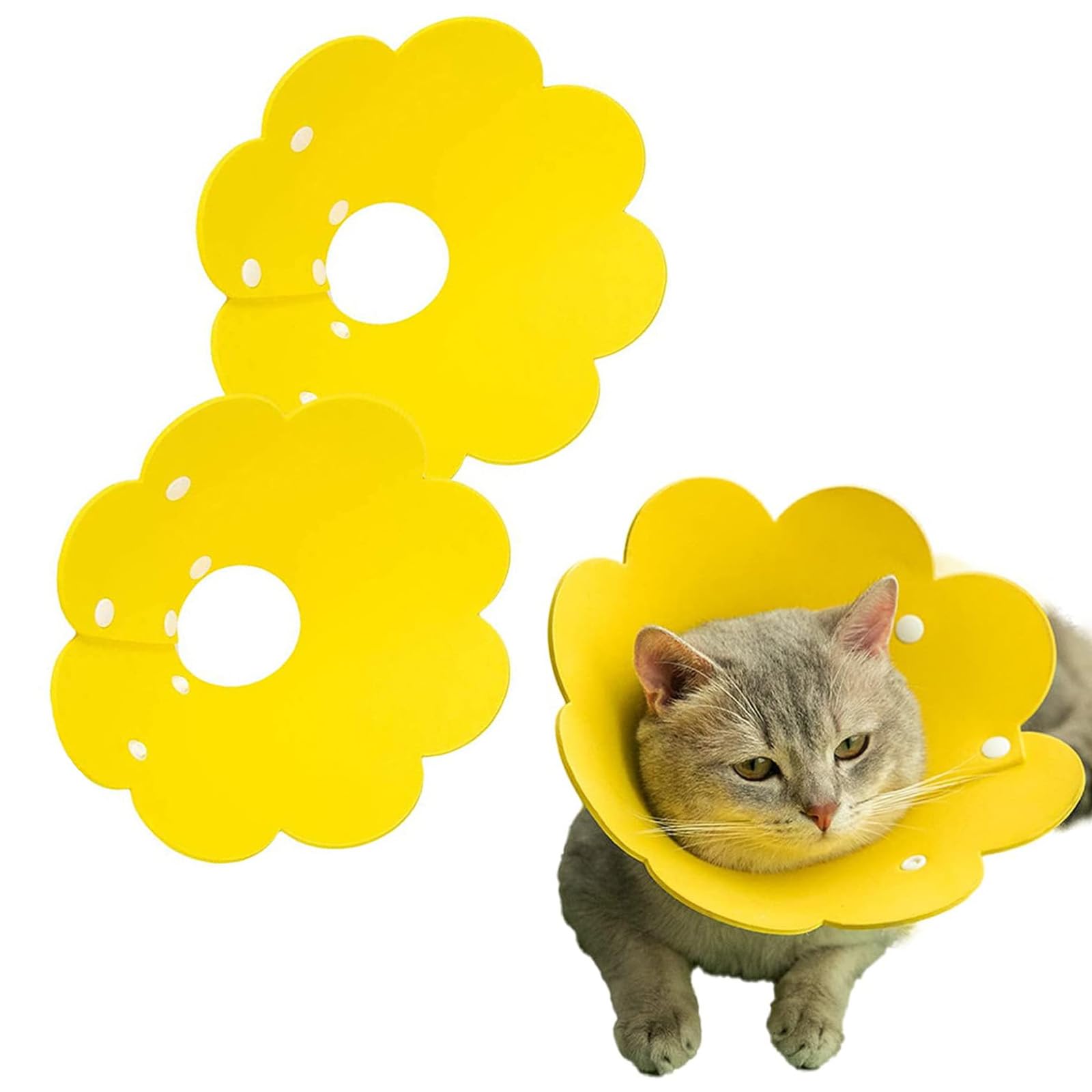 Yqhugbc Collar de recuperación Suave, 2 Piezas Collar de Recuperación de Mascotas Ajustable, Conos de Recuperación para Mascotas, para Gatos y Perros