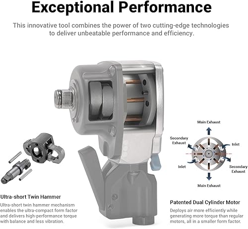 Miniatura 4 de Capri Tools Llave de impacto Palm Air de 12 pulgada, 400 pies libras.