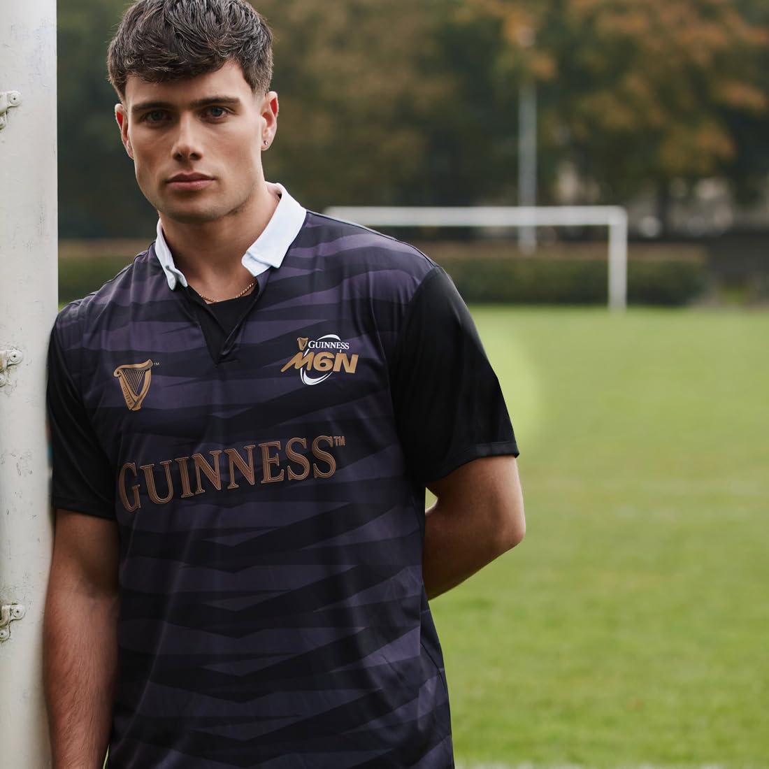 Maillot de rugby Guinness Six Nations M6N Noir et Gris Performance
