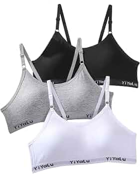 Lot De 3 Soutiens-Gorge Sport Sans Couture Bysion – Coton Respirant, Bretelles Réglables, 10-14 Ans