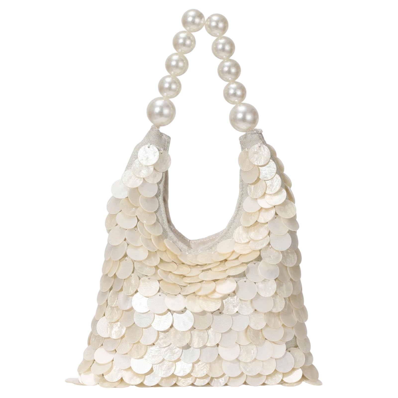fexxkg Women's Evening Bags Vintage Glitter Shells Purse for 1920S Party Prom Wedding Sparkly Wrist Purses
