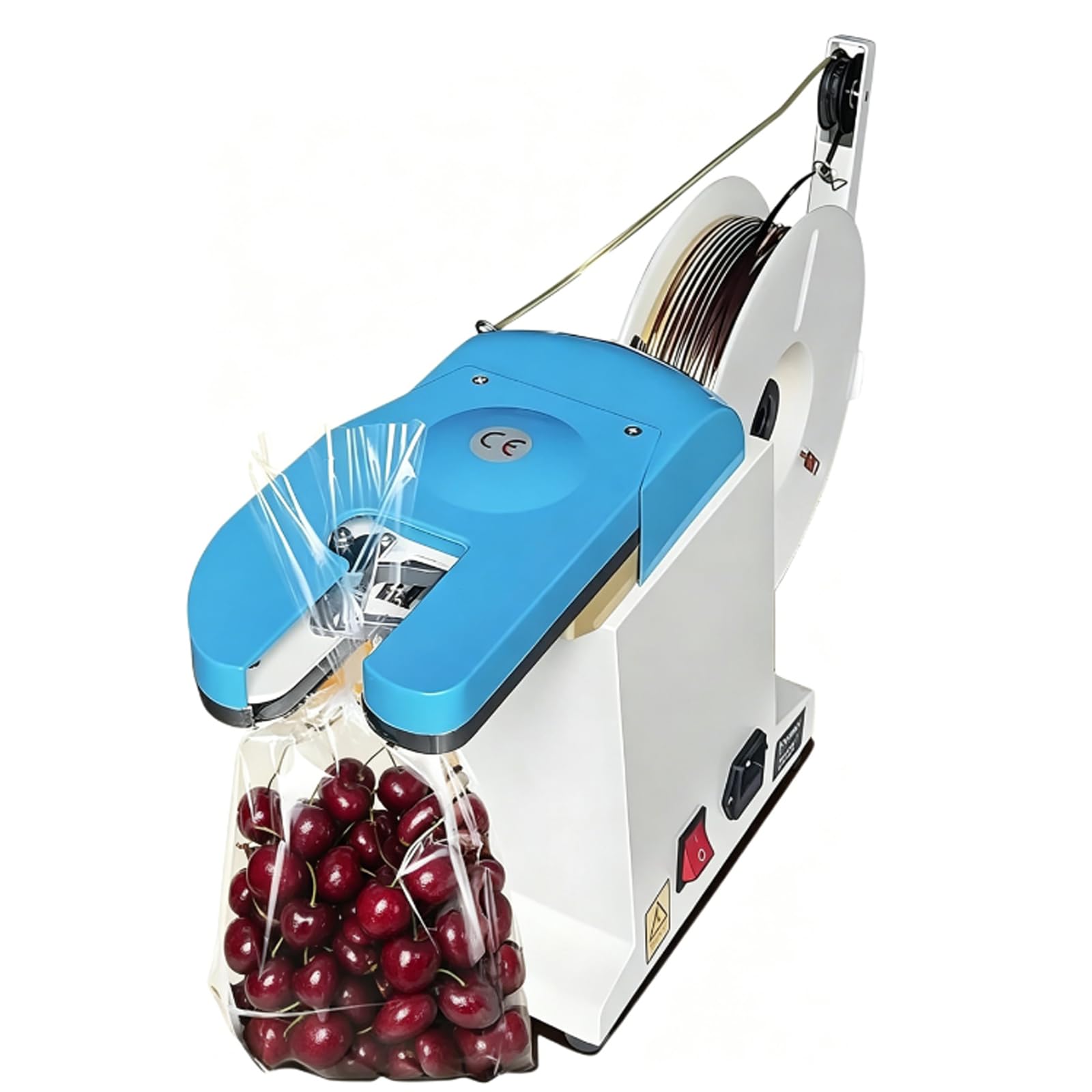 ASerZenith Automatic Twist-Tie Closing Machine, Electric Semi-Manual Bag Sealer, 200Mm Tightening Circle, 0.1-1.2Mm Bundling Diameter For Bread, Toys, More