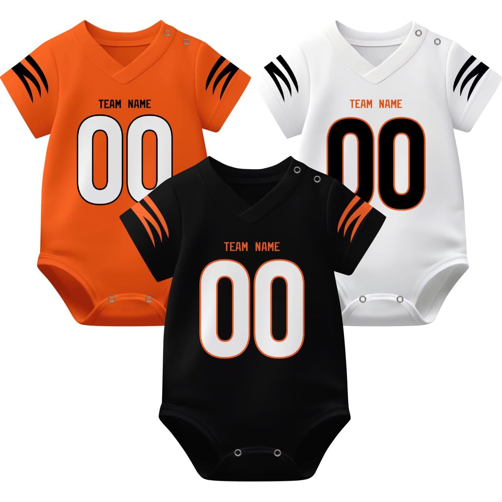 KREDE Baby Clothes Unisex Bodysuit Jersey Style Custom Name Number for Baby Boys