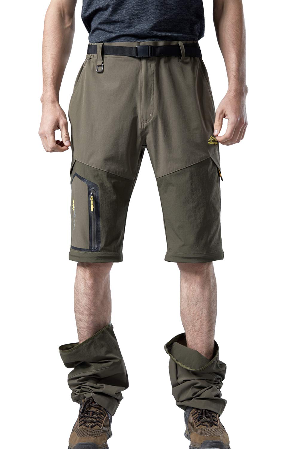 Hommes 2 in 1 Camping Léger Élastique Grande Taille Randonnée Tourisme Résistant à l'eau Respirable Amovible Pantalon