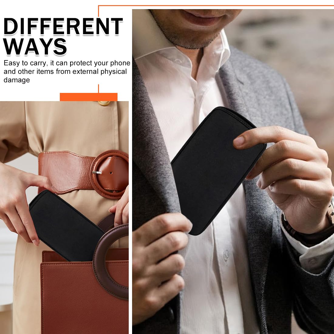 Calzini per cellulare,1 borsa impermeabile nera per telefono, custodia universale per telefono, custodia protettiva antiurto universale in neoprene