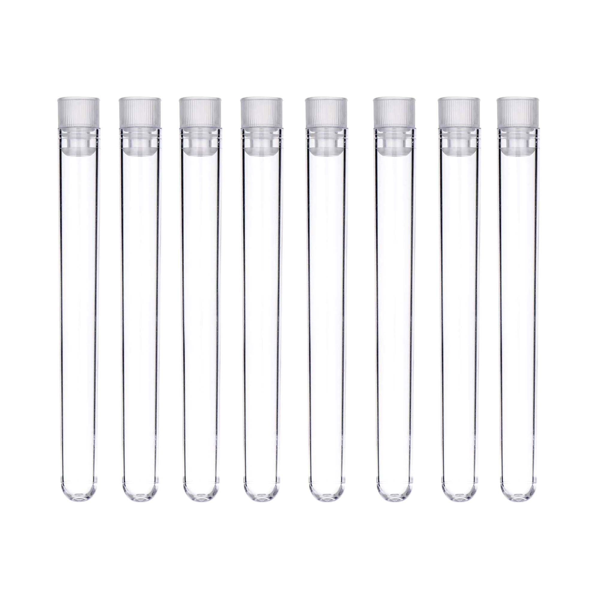 We Can Source It Ltd – Clear Plastic Test Tubes 16mm with Leakproof Lids – Durable Polystyrene Tubes for Weddings & Events – Reusable Drink Tube for Fun & Creative Presentation - Pack of 50