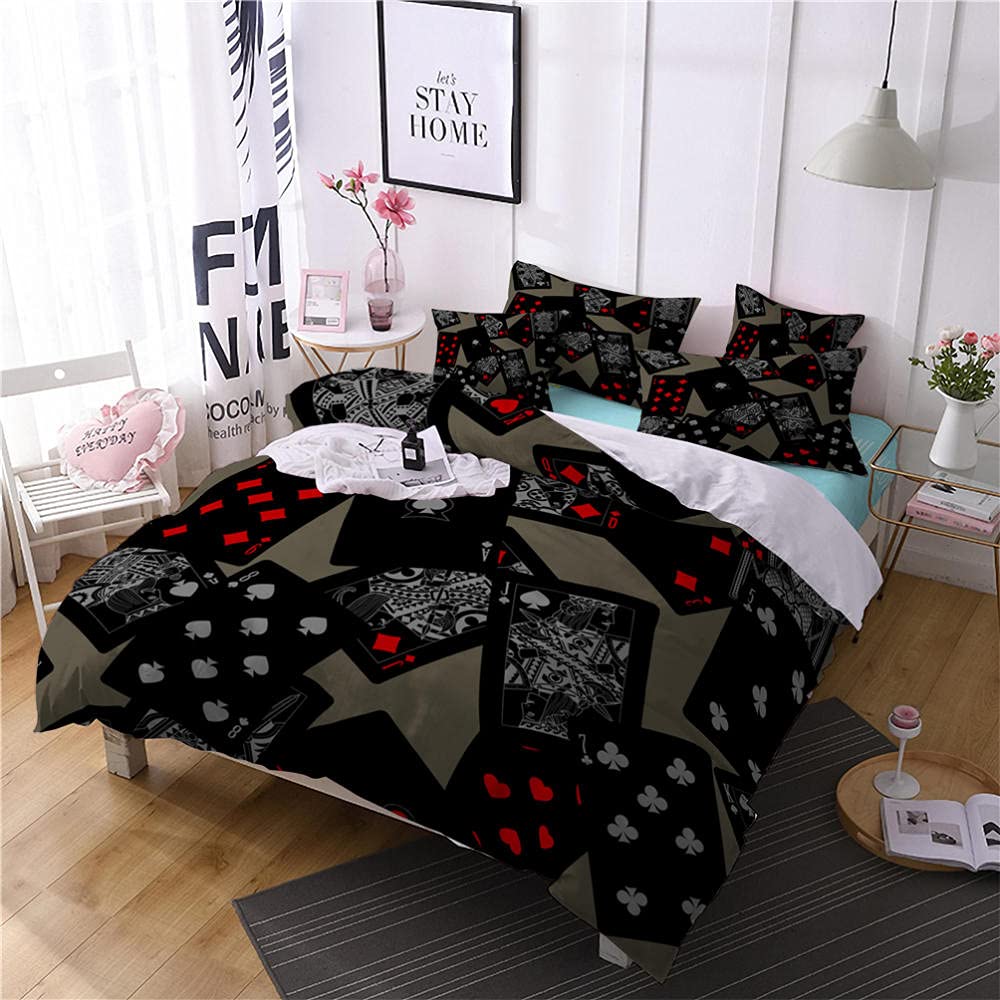 Housse de couette 2 personnes poker idéale pour une ambiance de chambre moderne et ludique