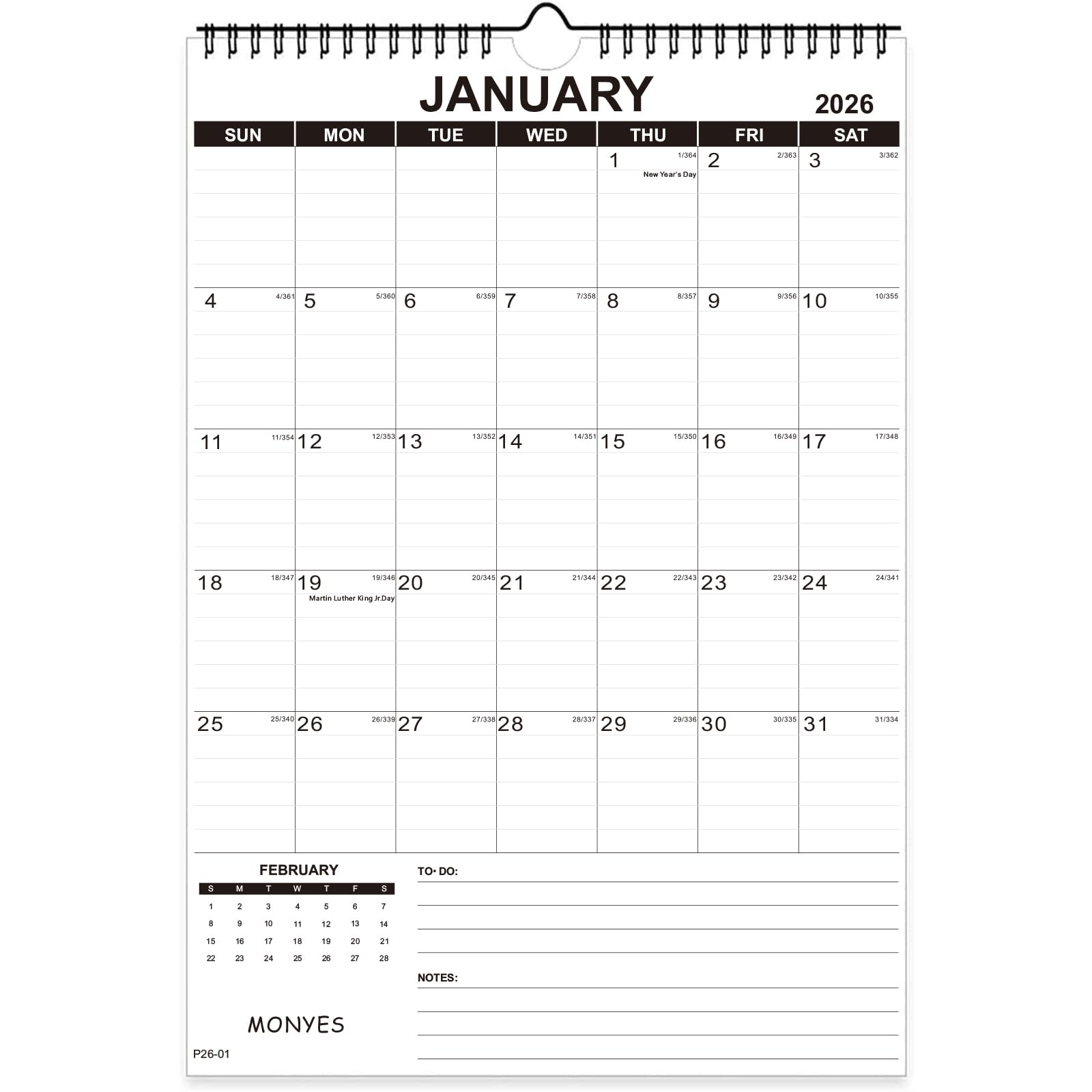 2024-2025 Wall Calendar, 17" x 12" Academic Desk Calendar, Wirebound Large Desktop Calendar
