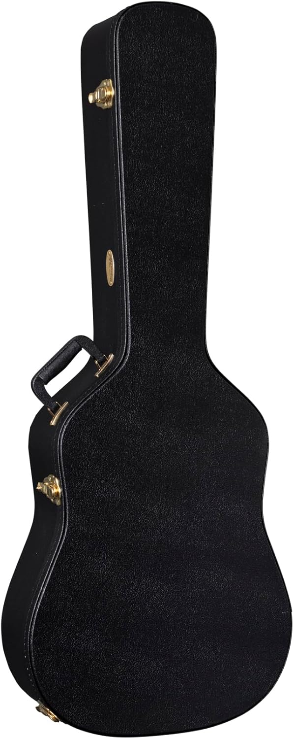 Martin Hardshell Case – Dreadnought 14-Fret | 3-Ply Vintage-Style Exterior with Plush Green Interior | Classic Protection with Brass-Plated Hardware