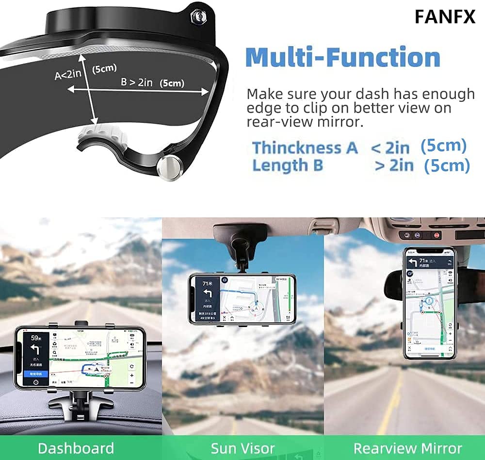 JJJ Titolare del Telefono del cruscotto for la Clip Automobile sulla Culla Automobile Regolabile della Rotazione del Supporto Automobile Adatto for Lo Smartphone