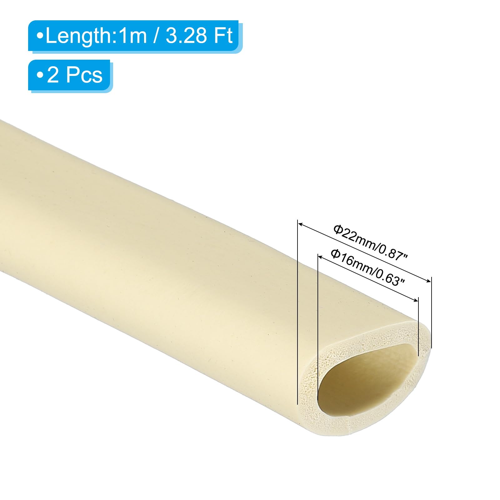 PATIKIL 16mm ID x 22mm OD x 1m Long Pipe Insulation Foam Tube - Image 2