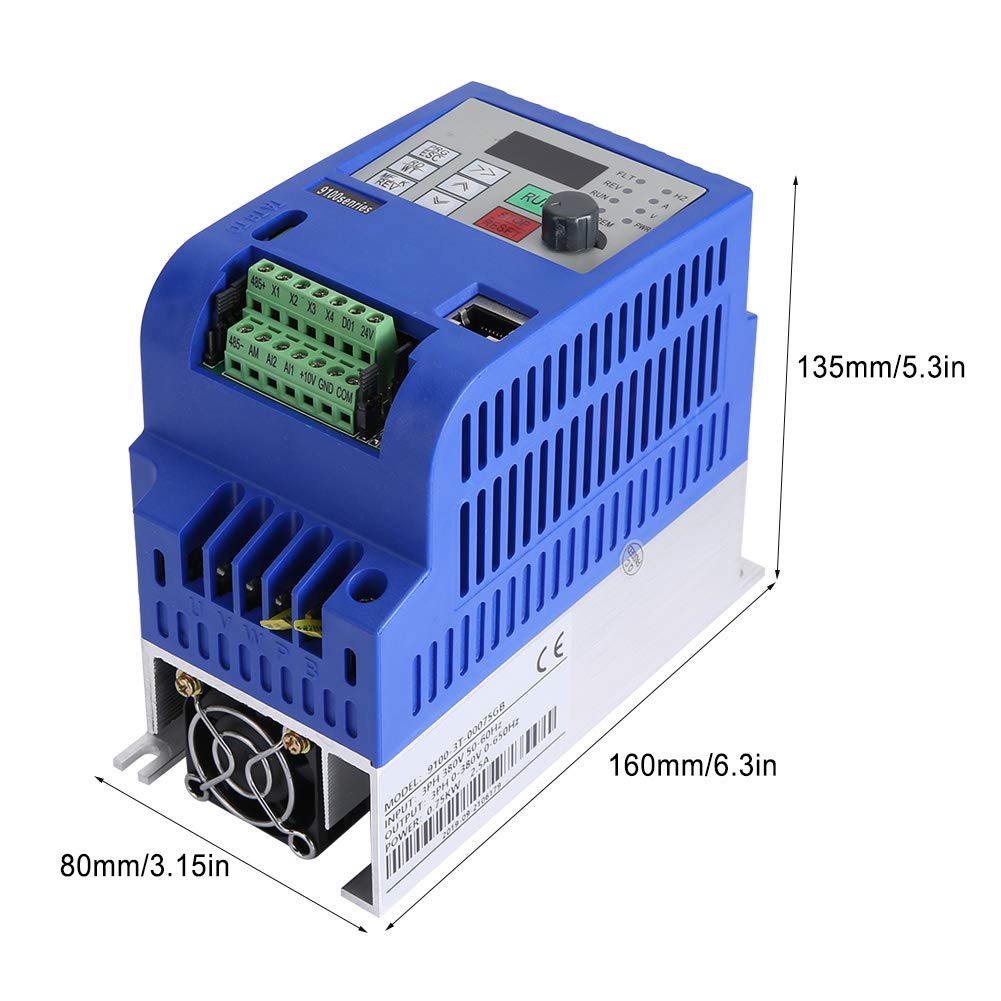 FTVOGUE Variatore di Frequenza Vettoriale, 0,75KW AC380V Monofase a Trifase