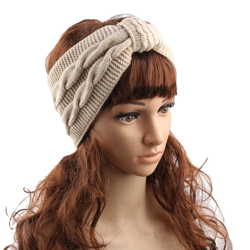 5 diademas elásticas de punto con lazo, para invierno, para mujer