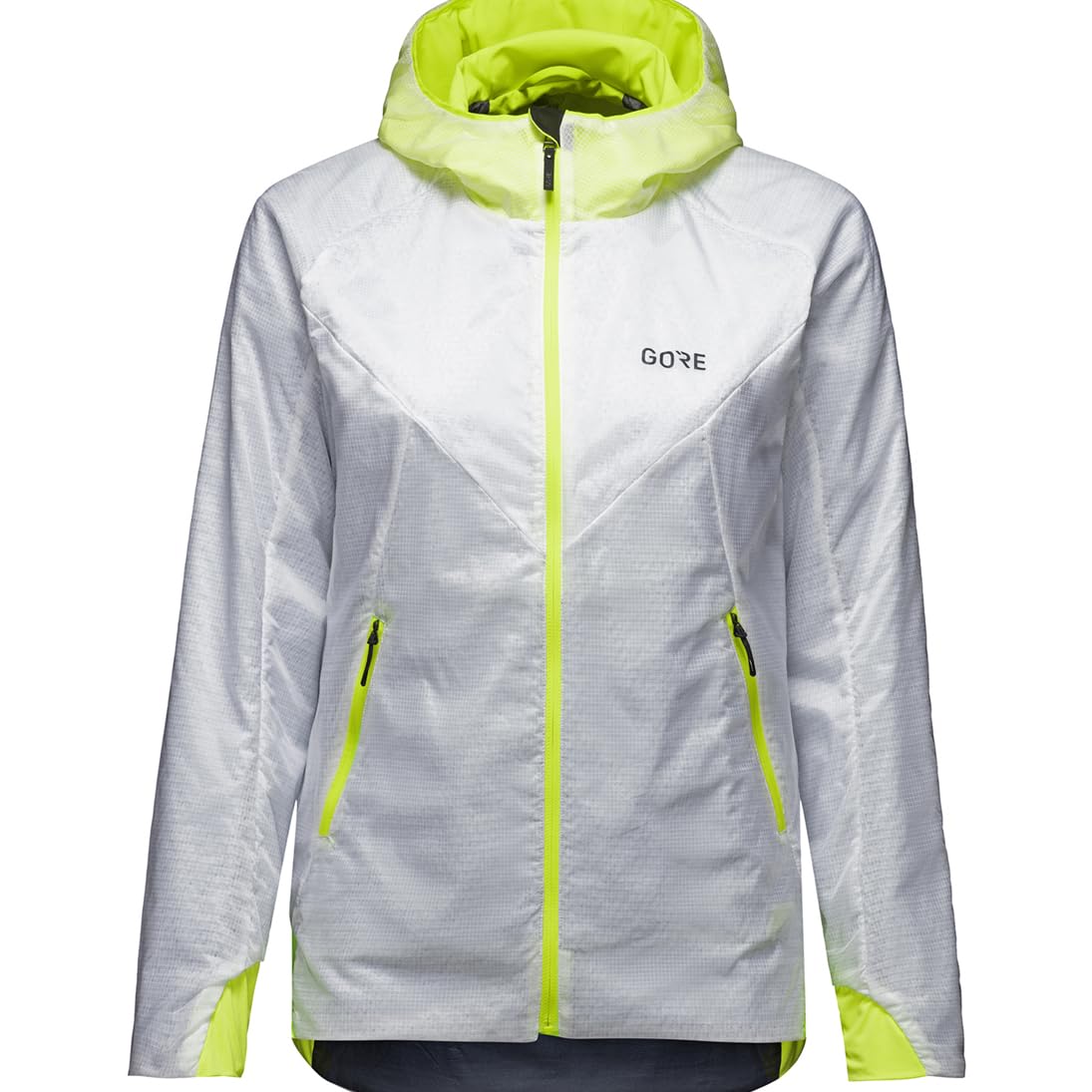 GOREWEAR R5 Women GORE-TEX INFINIUM™ Insulated Jacket, White/Neon Yellow, 34