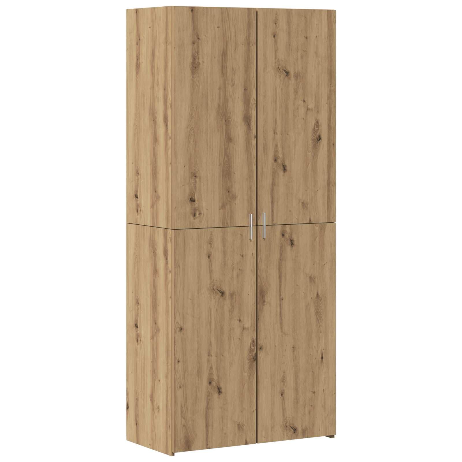 Mueble de salón en roble Artisan para organizar vajilla y libros con 10 estantes amplios